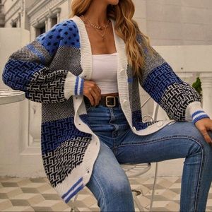 Drop shoulder cardigan